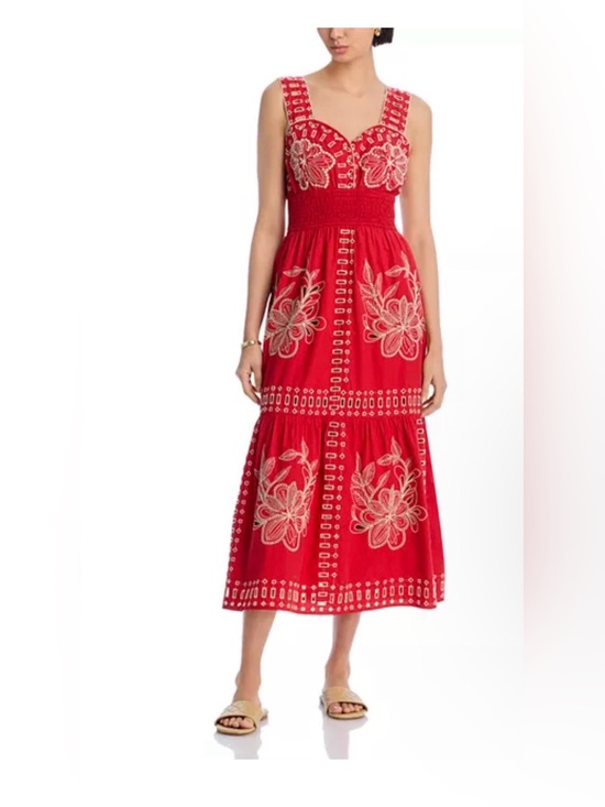 Rails Dresses & Skirts - RAILS Red Embroidered Tiered Midi Dress